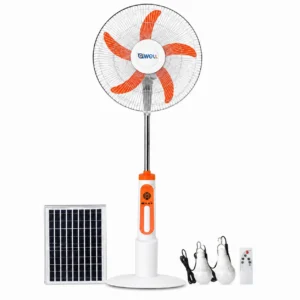 Ventilador de pedestal recargable GWELL GF-8816 de 16 pulgadas con panel solar