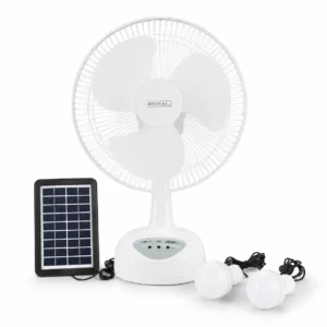 Ventilador solar recargable Royal RA123SL de 12 pulgadas con bombillos LED