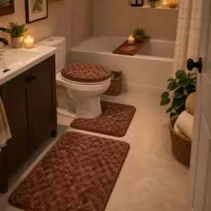 Set de alfombras para baño (3 piezas)