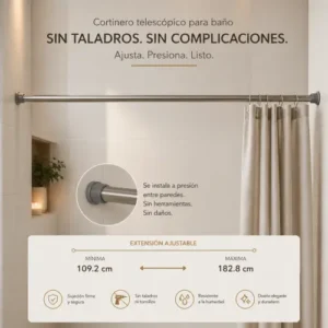Cortinero Expandible plateado