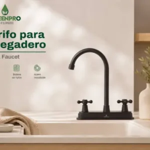 Grifo fregadero doble cuello cisne negro GP 1013