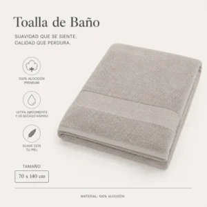 Toalla de Baño Majestic Imperial Gris Clara