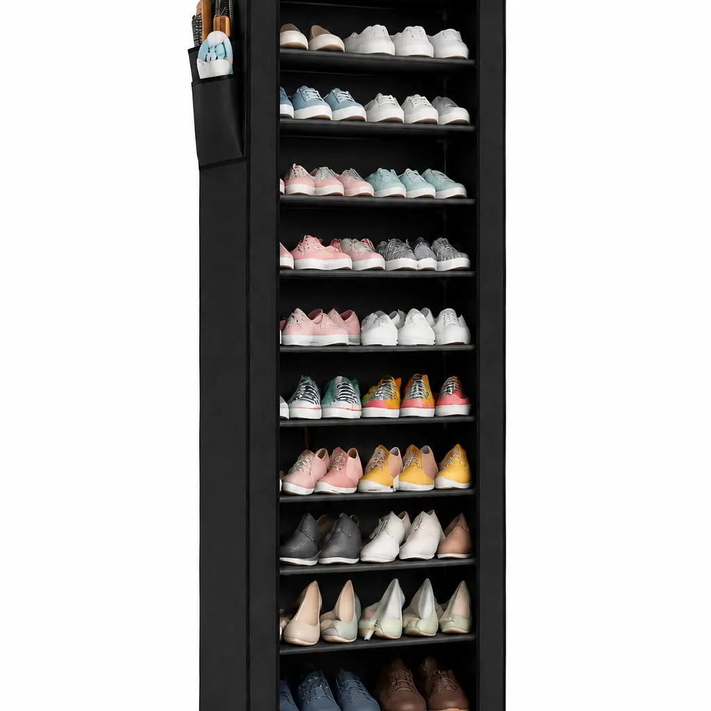 Zapatera de tela negro - Imagen 2