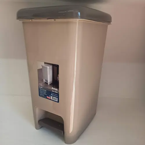 Cesto con Pedal SLIM 15LT beige - Imagen 2